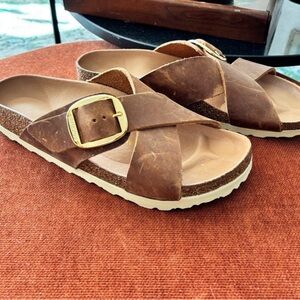 Birkenstock Siena Big Buckle Cognac Oiled Leather Brand New Condition